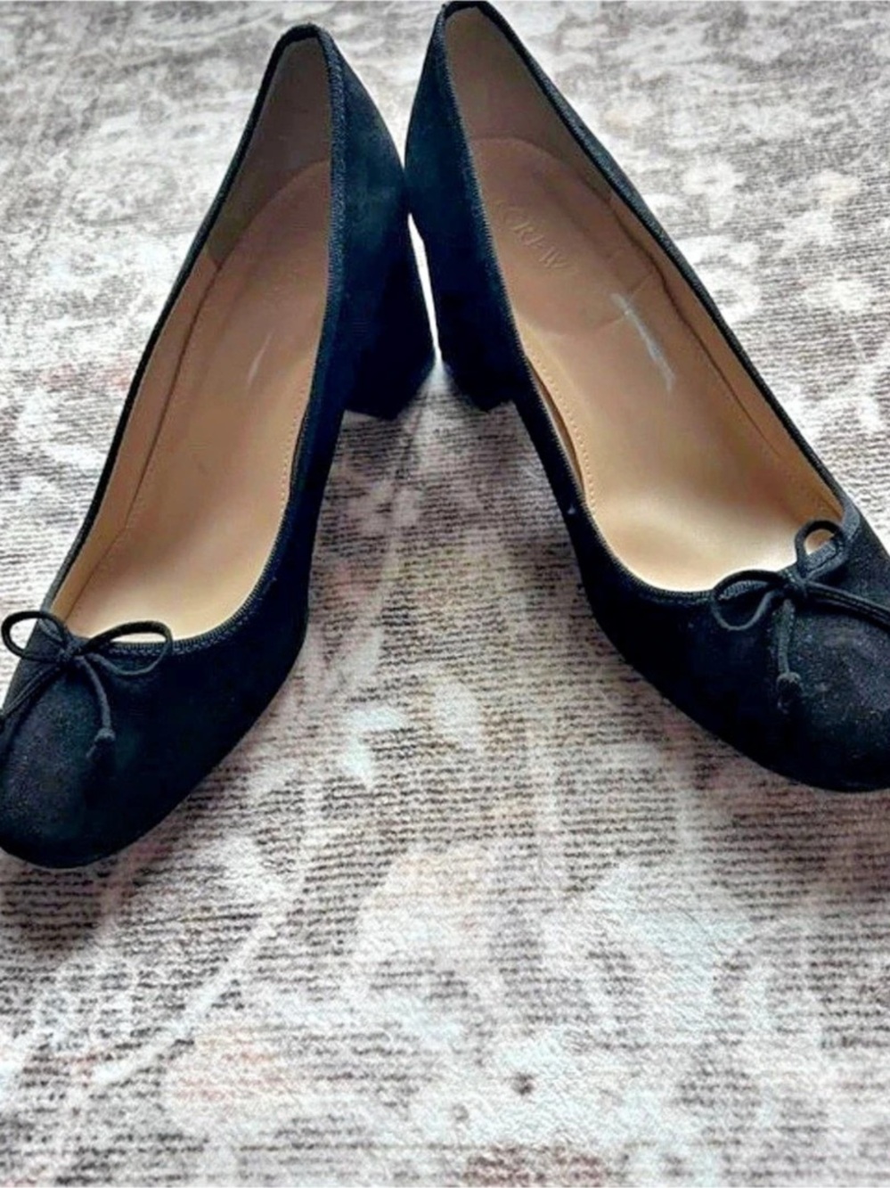 J.Crew Evie Suede Ballet Pump Black Heels US 8.5